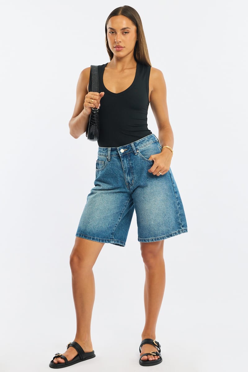 Black Tank Sleeveless V-neck