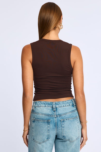 Brown Tank Sleeveless V-neck