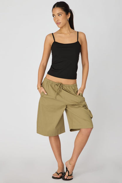 Black Supersoft Cami Scoop Neck Strappy Slim Fit