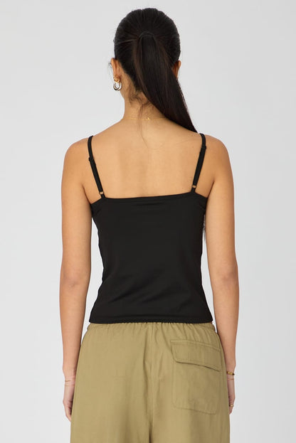 Black Supersoft Cami Scoop Neck Strappy Slim Fit