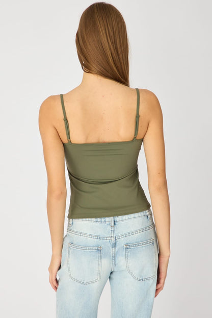Green Supersoft Cami Scoop Neck Strappy Slim Fit