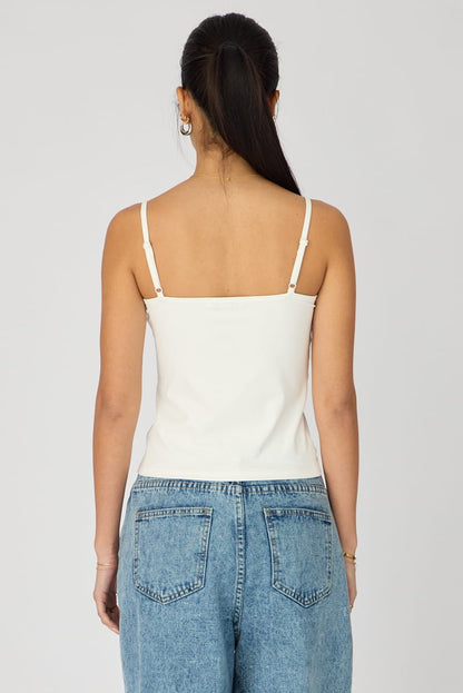 White Supersoft Cami Scoop Neck Strappy Slim Fit