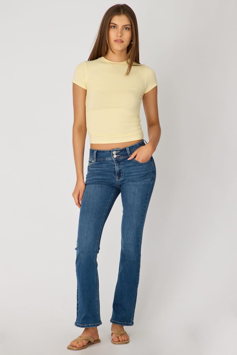 Yellow T-shirt Short Sleeve Crew Neck Modal