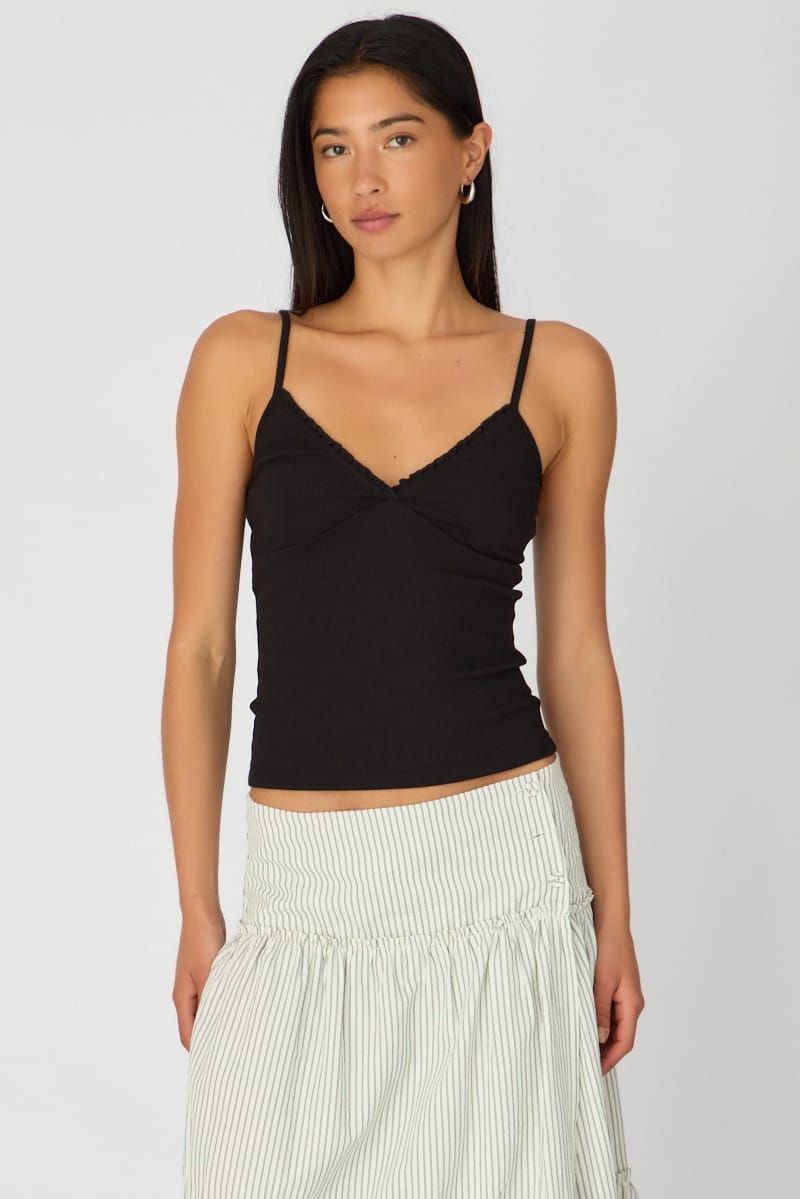 Black Sweetheart Neckline Cami
