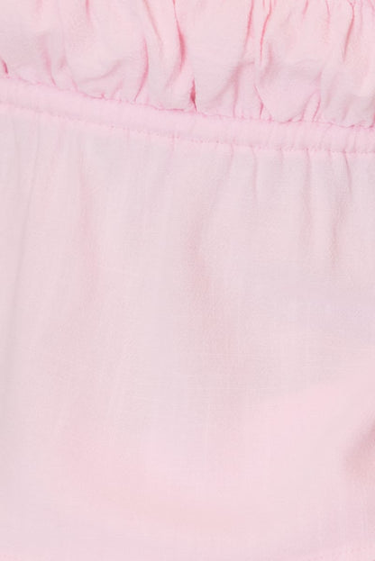 Pink Cami Top Sleeveless Front Tie Babydoll Linen Blend